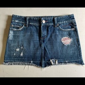 American Eagle Denim Jean skirt pink distressed women’s junior size 4
